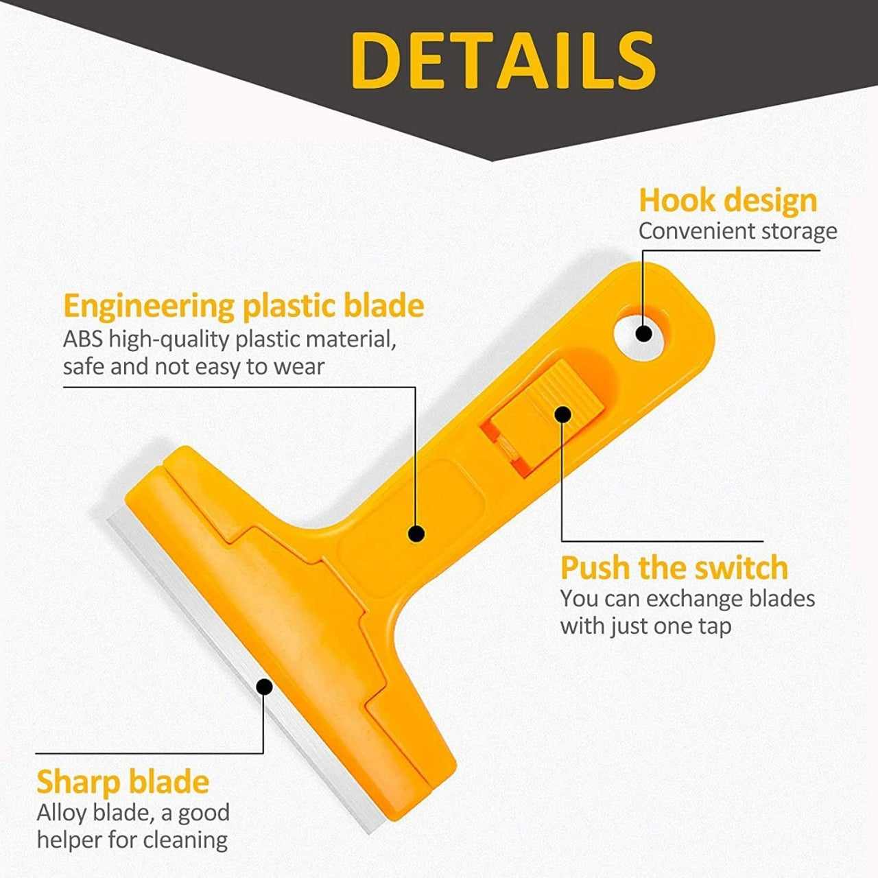 Heavy-Duty Razor Blade Scraper Tool for Removing Labels, Stickers, Caulk, Adhesive &amp; Paint – Multipurpose Cleaning Tool for Glass, Tiles &amp; Smooth Surfaces | Wall Scraper |Scraper With Blade | 
