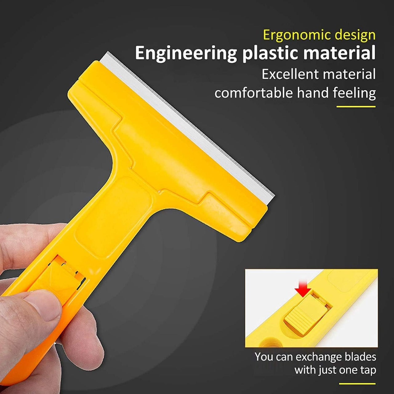 Heavy-Duty Razor Blade Scraper Tool for Removing Labels, Stickers, Caulk, Adhesive &amp; Paint – Multipurpose Cleaning Tool for Glass, Tiles &amp; Smooth Surfaces | Wall Scraper |Scraper With Blade | 