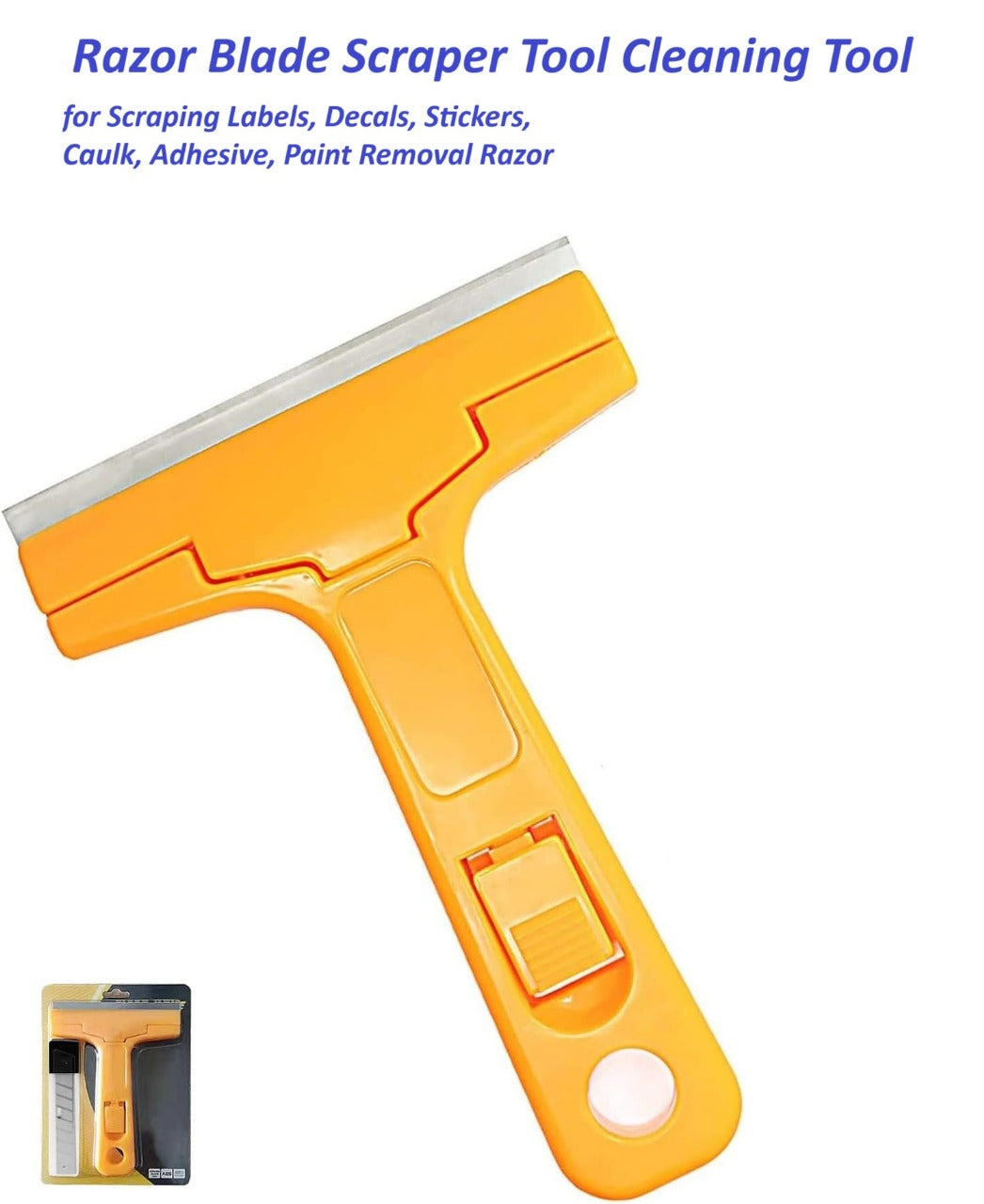 Heavy-Duty Razor Blade Scraper Tool for Removing Labels, Stickers, Caulk, Adhesive &amp; Paint – Multipurpose Cleaning Tool for Glass, Tiles &amp; Smooth Surfaces | Wall Scraper |Scraper With Blade | 