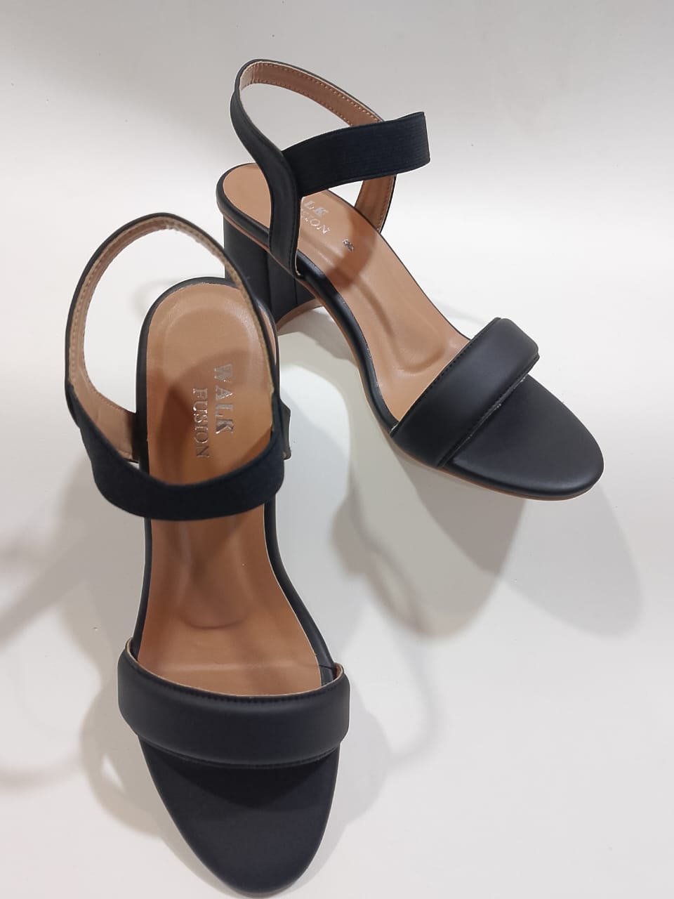 Women's Black Heel Sandals | Open Toe with Comfortable Strap Design – Black