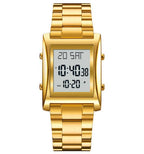 Skmei Men’s Digital Square Watch – Stainless Steel Chain, Quartz Movement, Without box