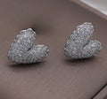 Zircon Heart Stud Earrings – Trendy Korean Fashion Jewelry for Girls &amp; Women