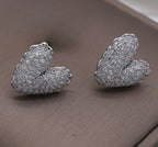 Zircon Heart Stud Earrings – Trendy Korean Fashion Jewelry for Girls &amp; Women