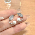 Leaf Pearl Earrings - Classy and Feminine Jewelry for Daily &amp; Party Wear - Studs For Girls And Womens