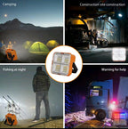 Outdoor Portable LED Solar Floodlight – Rechargeable 500W Spotlight Lantern for Camping, Emergency &amp; Search Lighting