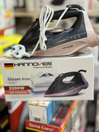 Hannover Steam Iron – 2200W German Lot | Ceramic Soleplate, Vertical &amp; Burst Steam, Self-Cleaning, Adjustable Temperature Control