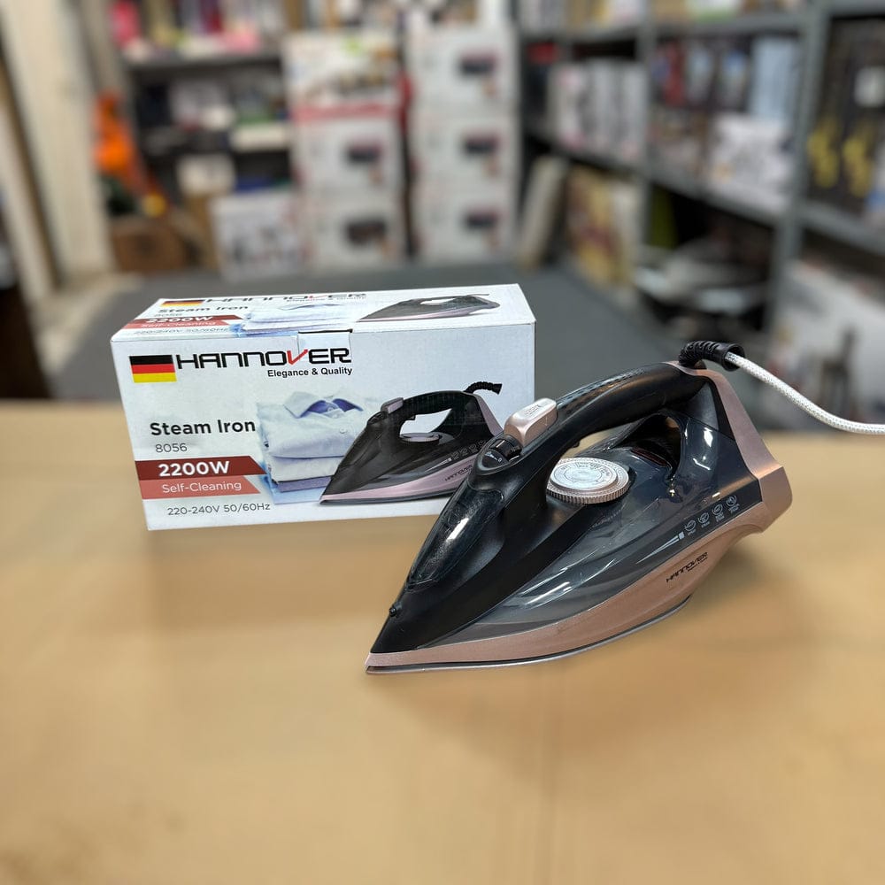 Hannover Steam Iron – 2200W German Lot | Ceramic Soleplate, Vertical &amp; Burst Steam, Self-Cleaning, Adjustable Temperature Control