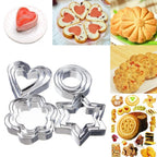 12-Piece Stainless Steel Cookie Cutter Set – 4 Assorted Shapes for Baking, Pastry, and Crafts