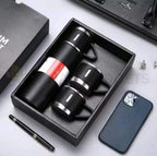 500ml Stainless Steel Vacuum Flask Water Bottle with 2 Extra Cups (160ml) – Thermal Bottle for Hot &amp; Cold Drinks – 3-Piece Travel Thermos Set
