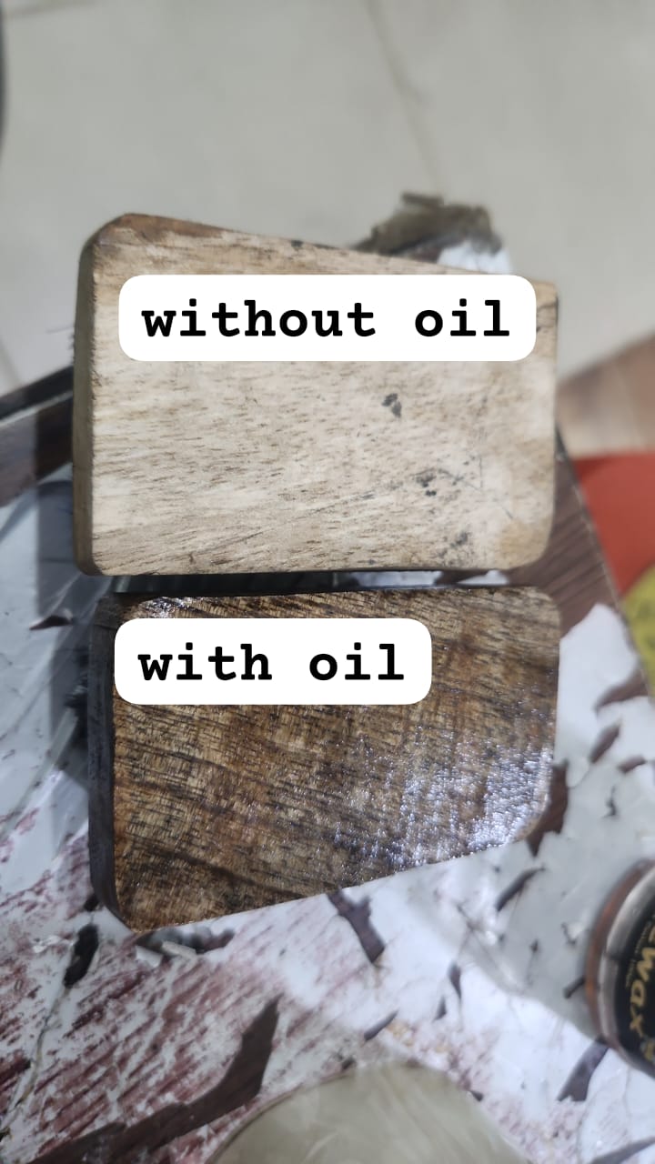 Wood Wax Oil for Furniture – Natural Finish &amp; Deep Wood Nourishment With Bursh 100gm