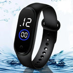 Latest  M4 LED Watch Digital Sports Bracelet for Boys &amp; Girls – Waterproof Touch Display – Random Band Color (Without Box)