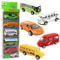 5-Piece Die Cast Metal Car and Bus Set – 1:64 Scale City Vehicle Collection for Kids – Pull Back &amp; Release – Durable Metal &amp; Plastic Construction – Educational Toy for Ages 3+