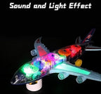 New Trending Transparent Gear Plane Toy – Light Mode, Music, Bump-and-Go Action, 45×46 cm, Battery Operated, for Kids Ages 3 and Up