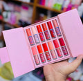 Mocallure 12-Piece High Pigment Lip Gloss Set | Rich &amp; Vibrant Shades – Pink, Red, Peach, Nude &amp; Maroon | Smooth Liquid Texture, Long-Lasting Shine for Any Occasion