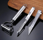 1 Set Stainless Steel Peeler &amp; Slicer – Multi-Function Vegetable &amp; Fruit Grater Tool