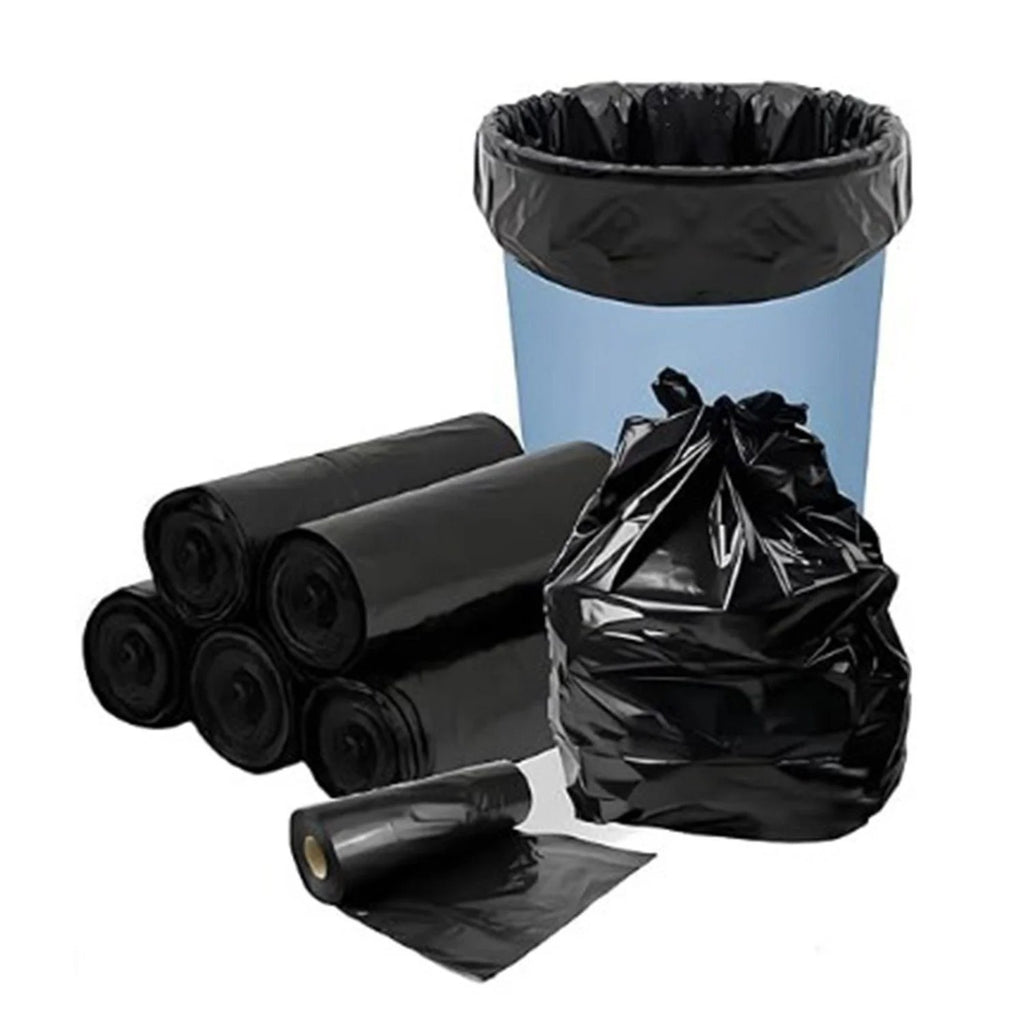 Black Garbage Bags Roll – Leak Proof, Heavy Duty Disposable Trash Bags for Dustbin, Diapers, Waste &amp; Storage, Portable Plastic Bin Bags