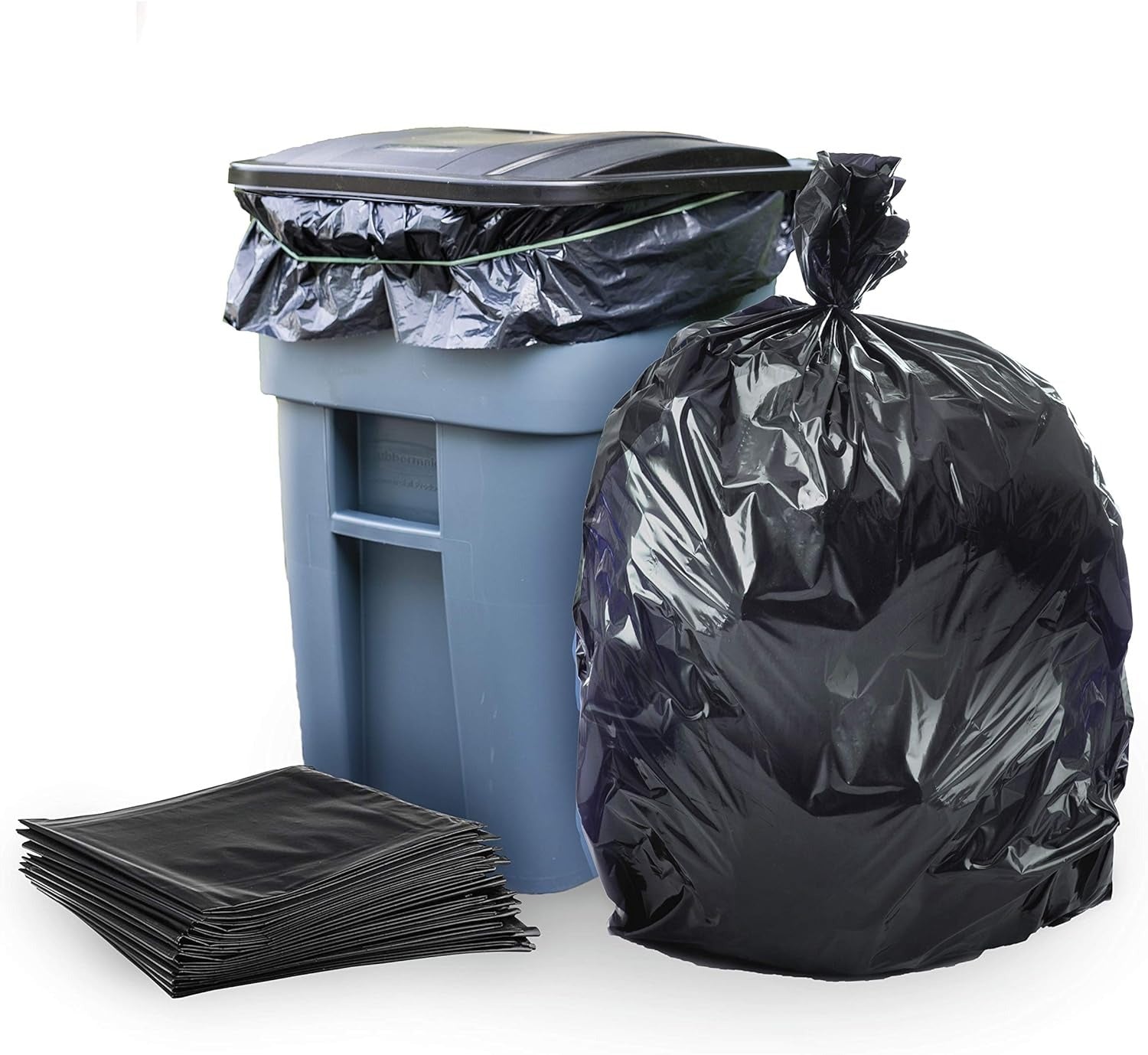 Black Garbage Bags Roll – Leak Proof, Heavy Duty Disposable Trash Bags for Dustbin, Diapers, Waste &amp; Storage, Portable Plastic Bin Bags