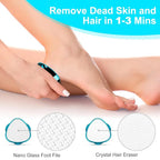 2 in 1 Double-Sided Nano Glass Callus Remover &amp; Crystal Hair Eraser – Safe &amp; Quick Foot File, Dead Skin &amp; Hard Callus Remover, Painless Epilator for Women, Portable Pedicure Tool (Random Color)