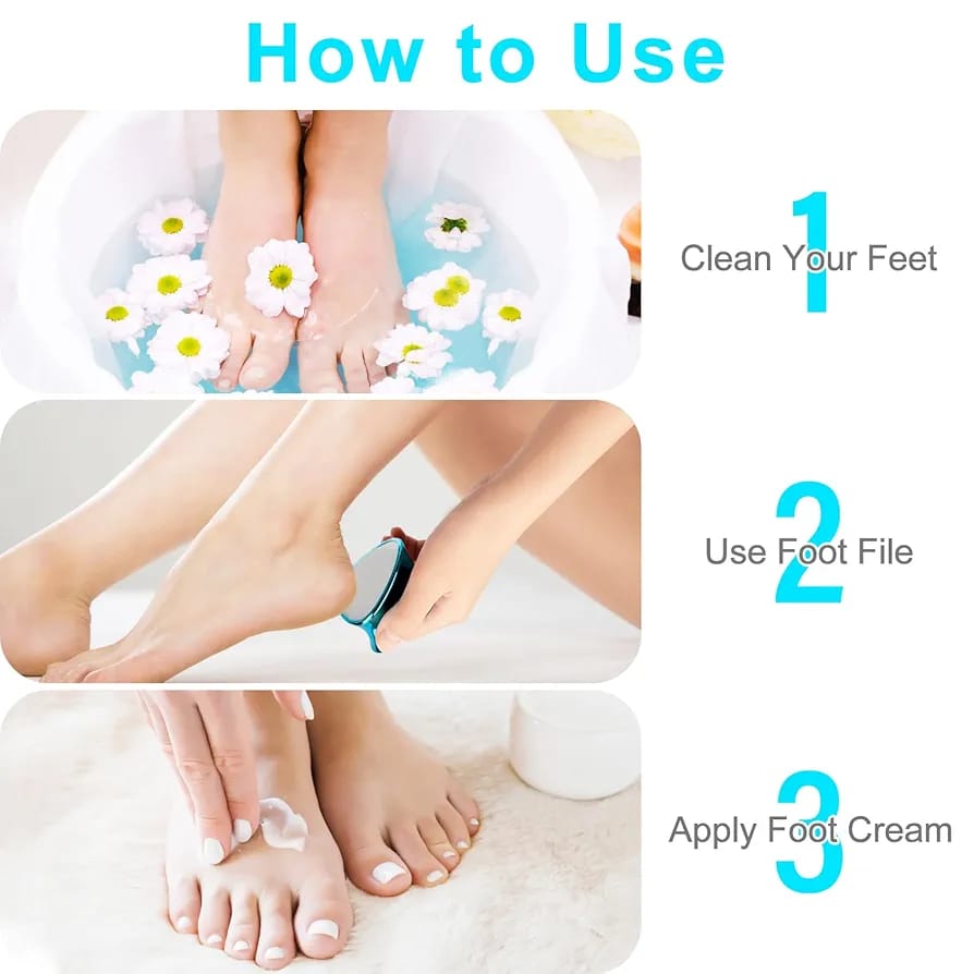 2 in 1 Double-Sided Nano Glass Callus Remover &amp; Crystal Hair Eraser – Safe &amp; Quick Foot File, Dead Skin &amp; Hard Callus Remover, Painless Epilator for Women, Portable Pedicure Tool (Random Color)