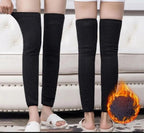 Unisex Wool Knee Length Leg Warmers – Plain Black, Comfortable &amp; Stylish Winter Wear, Easy to Wear - Without Belt (1 Pair)