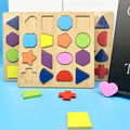 Colorful Geometric Shapes Wooden Cognitive Board Puzzle – Educational Learning Toy for Kids (1–3 Years, Safe &amp; Durable)