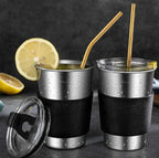 Set of 6 Colorful Reusable Metal Straws – Stainless Steel Drinking Straws with Eco-Friendly Design for Home, Travel &amp; Parties