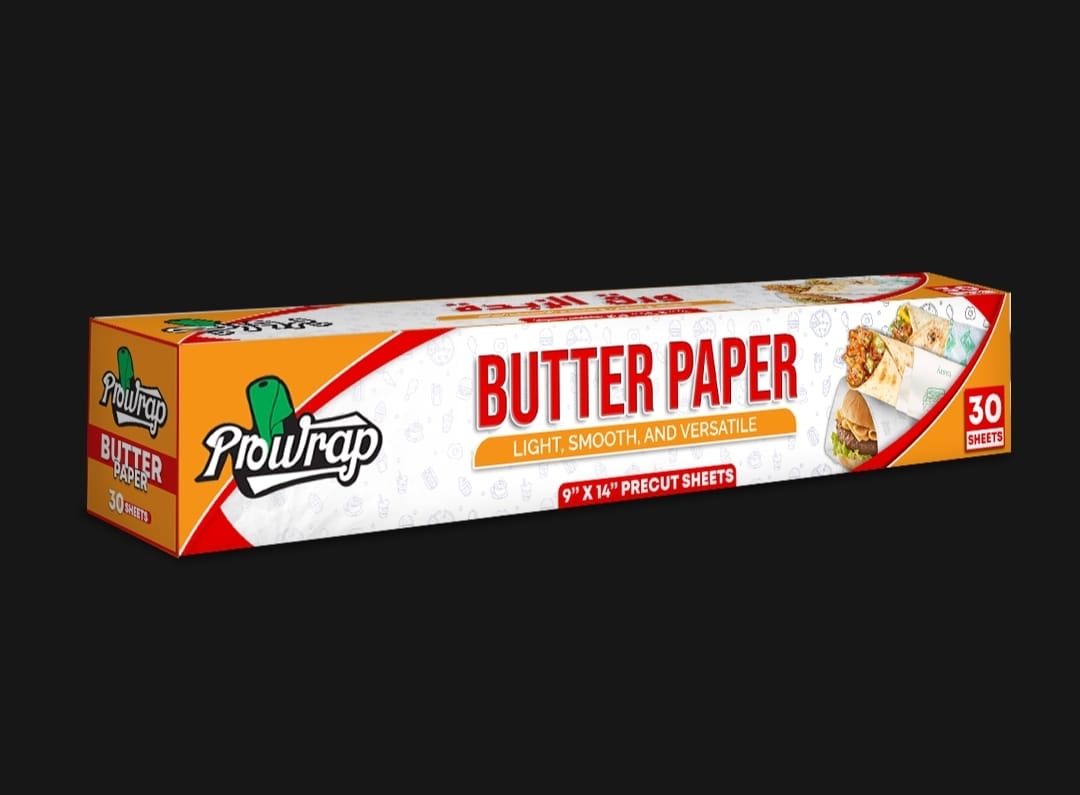 Prowrap Butter Paper – 9" x 14" Precut Sheets (30 Pcs) | High-Quality Waterproof &amp; Grease-Resistant Food Wrap | Thicker Than Market Standard