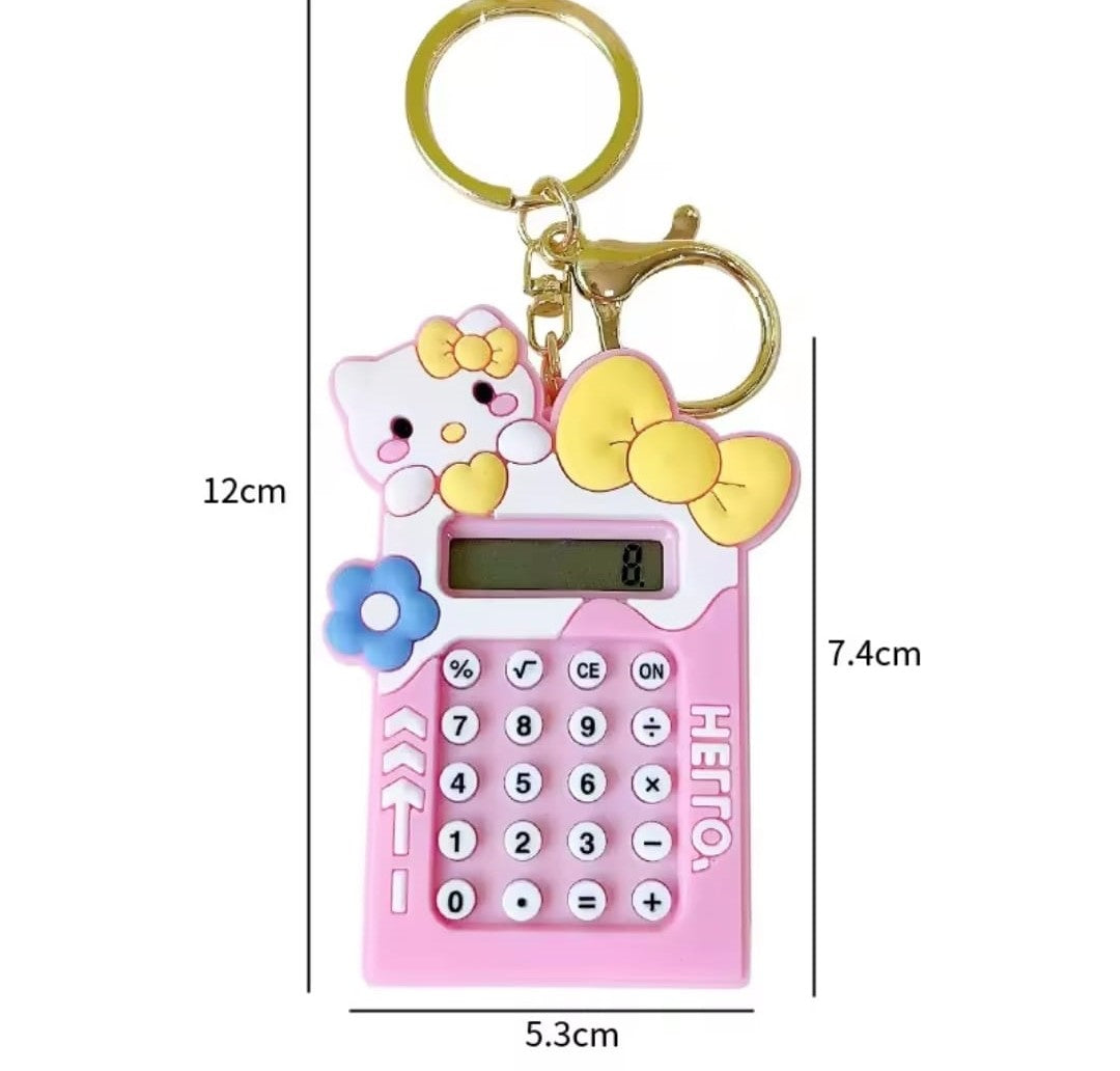 Mini Calculator Keychain – Cute Pink Kawaii Cartoon Portable Calculator | School &amp; Student Supplies, Stationery Gift (Random color)