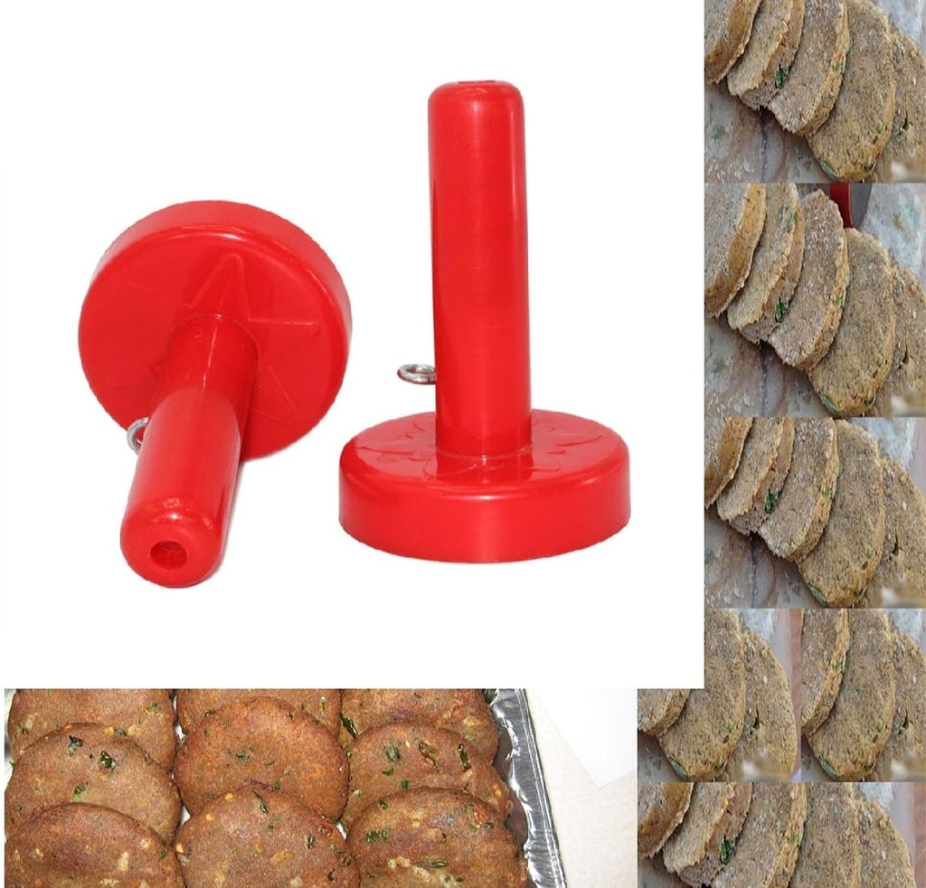 Pack of 2 Shami Kabab Makers – High-Quality Plastic Saancha for Shami Kabab &amp; Tikki – Multicolor with White Inner