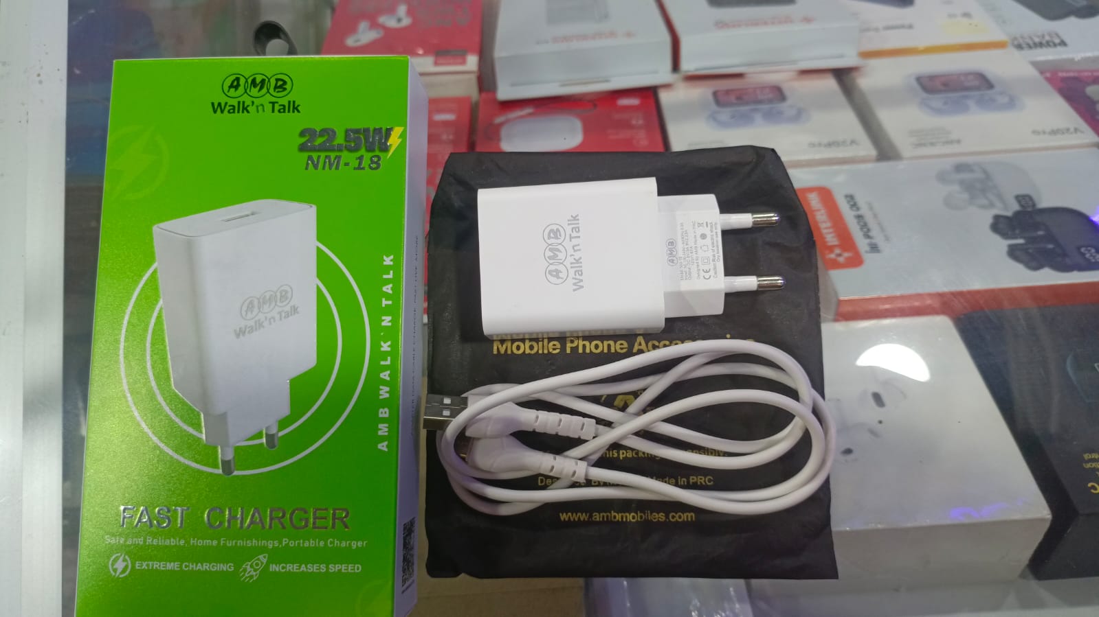 AMB Walk’n Talk 22.5W Super Fast Charger NM-18 – Quick Charge &amp; Smart Power Delivery Adapter with Built-in Safety System, FCC/CE/RoHS Certified