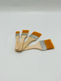 Pack of 4 Nylon Hair Wide and Thin Gesso Base Brushes – Premium Paint Brushes Set for Artists