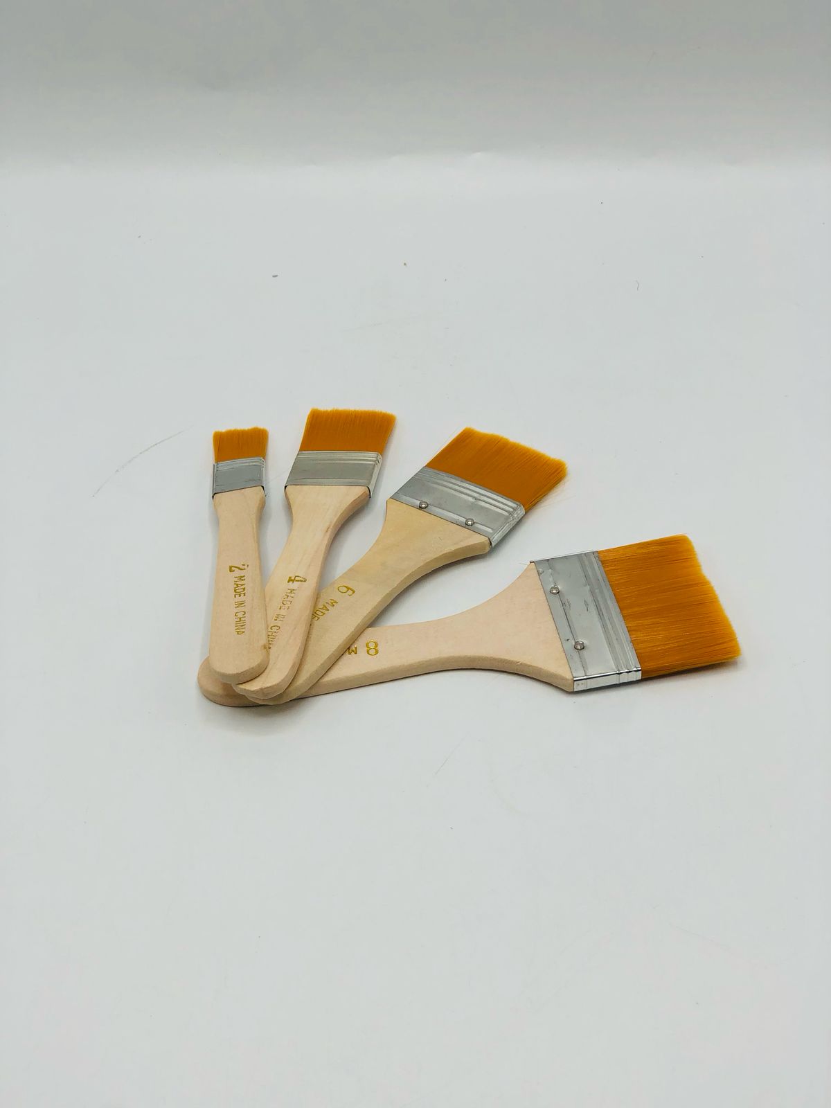 Pack of 4 Nylon Hair Wide and Thin Gesso Base Brushes – Premium Paint Brushes Set for Artists