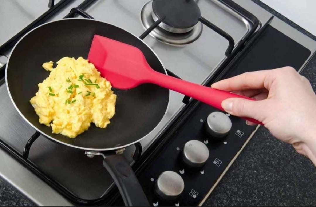 Silicone Spatula 8-Inch – Heat Resistant, Non-Stick Flexible Rubber Scraper Spoon for Kitchen Use