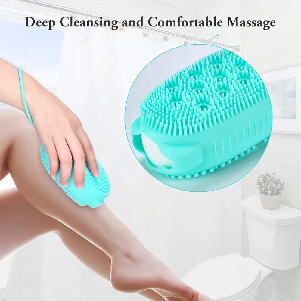 Bubble Bath Brush – Double-Sided Silicone Body Brush with Quick Foaming Sponge, Gentle Exfoliation &amp; Massage for All Skin Types