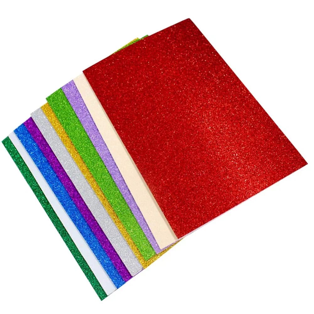 10PCS Glitter Foam Sheets – Premium A4 EVA Craft Adhesive Glitter Paper for DIY, Scrapbooking &amp; School Projects