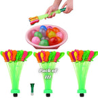 Self-Sealing Water Balloons – 111 Pcs | Automatic Fill &amp; Tie Magic Balloons with Universal Tap Adapter | Multicolored for Holi &amp; Summer Fun