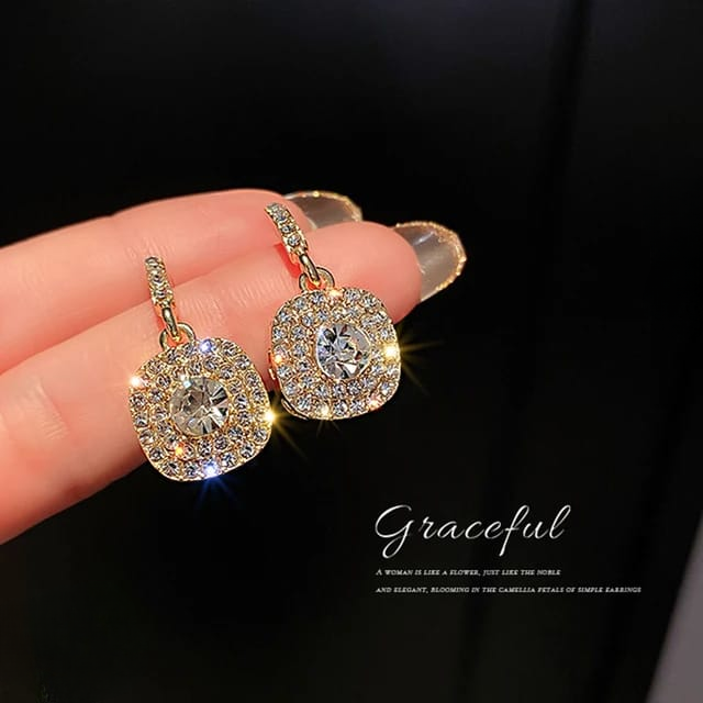 Crystal Earrings – Sparkling Dangle Earrings for Party &amp; Everyday Wear - Earings For Girls ( PJT-990 )