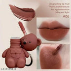 Teddy Bear Keychain Style Lip Gloss – Cute &amp; Portable, Multicolor Shades (Pack of 2 / Pack of 3 / Pack of 6)