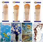 Pack of 6 Professional Angular Brush Set for Artists – Wooden Handle &amp; Ultra-Soft Tapered Bristles | Multi-Purpose Brushes for Painting, Designing, Calligraphy &amp; Craft | Ideal for Acrylic, Oil &amp; Watercolors