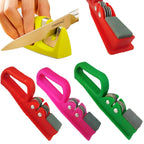 Professional Knife Sharpener with 8-Wheel Blades &amp; Sanding Stone | Durable Plastic Grip, Coarse &amp; Fine Sharpening Slots for Kitchen Knives | Compact &amp; Reliable Knife Filer for Quick Sharpening &amp; Polishing (Random Color)