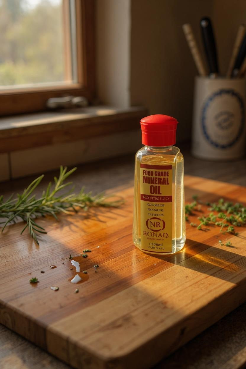 Wood Mineral Oil 100ml – Food Grade, Odorless Oil for Chopping Boards, Butcher Blocks &amp; Utensils – Protects &amp; Restores Wood