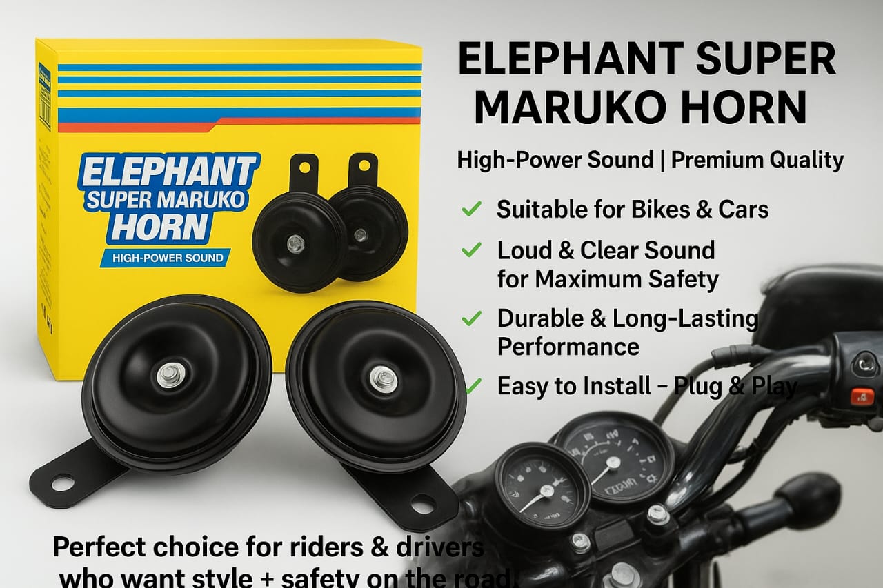 High Sound Elephant Horn for Cars &amp; Bikes – Super Loud 12V Universal Vehicle Horn | Durable, Long-Lasting, Clear &amp; Powerful Sound for Maximum Road Safety | Easy Plug &amp; Play Installation | Compatible with All Cars, Motorcycles &amp; Scooters