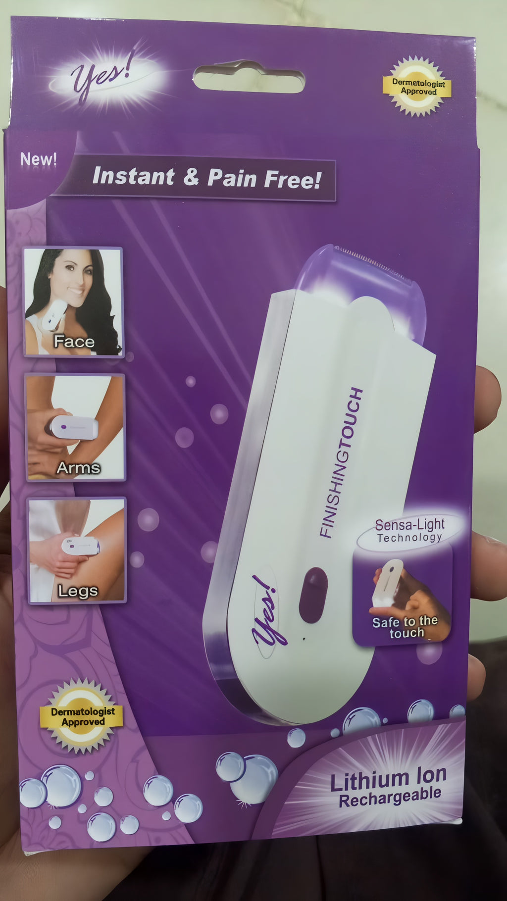 Women’s Electric Hair Remover with Advanced Sensa-Light Technology &amp; Built-in LED Light | Safe &amp; Painless Shaver for Face, Arms, Armpits, Legs &amp; Full Body | Portable Lipstick-Design Razor, Washable Head, Gentle on Skin, Battery Operated
