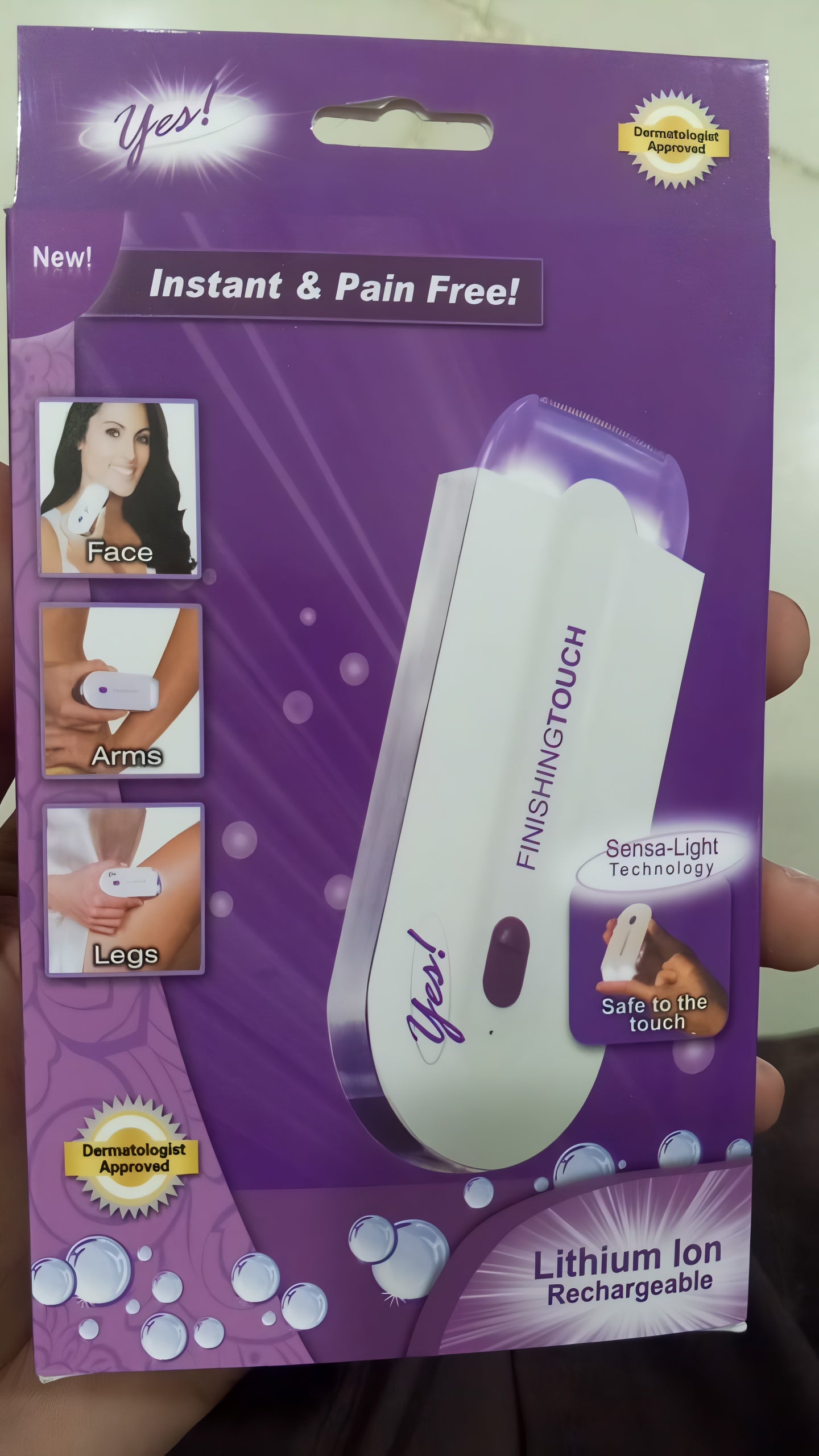 Women’s Electric Hair Remover with Advanced Sensa-Light Technology &amp; Built-in LED Light | Safe &amp; Painless Shaver for Face, Arms, Armpits, Legs &amp; Full Body | Portable Lipstick-Design Razor, Washable Head, Gentle on Skin, Battery Operated