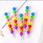 4 Pcs Smiley Cartoon Stationery Pencils – Fun Rainbow Pens with Cute Funny Faces for Kids, Students, and Gifts (Random Color)