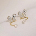 Tangled Korean Pearl Earrings – Golden Silver (PQT-994)