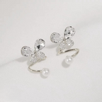 Tangled Korean Pearl Earrings – Golden Silver (PQT-994)