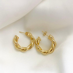 Twisted Sparkling Earrings for Women | Stylish Fashion Jewelry | Available in Silver &amp; Golden | Perfect for Parties, Weddings &amp; Daily Wear (WJ-101)