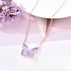 Crystal Butterfly Pendant Necklace for Women – Gold Chain Fashion Jewelry Gift (AWT-108)