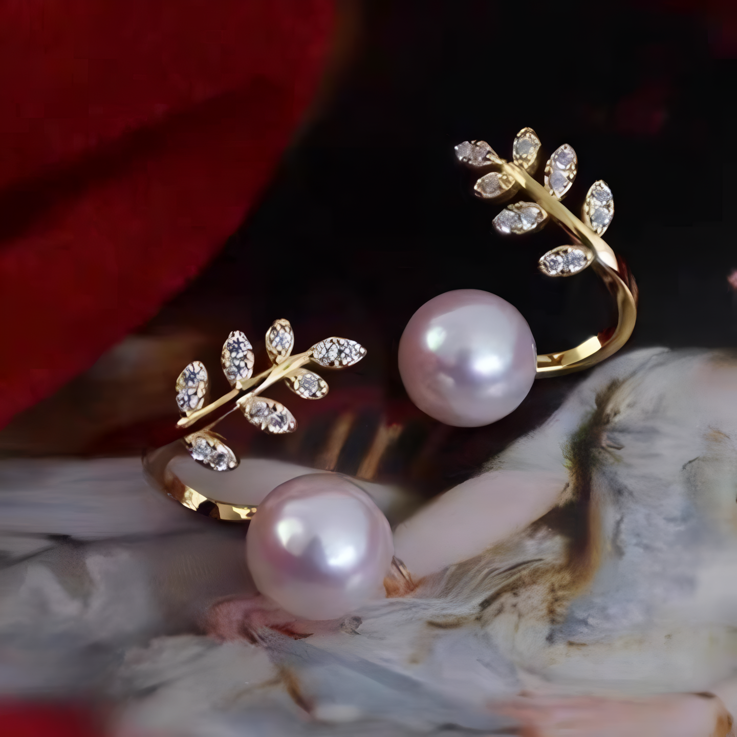 Elegant Leaf Pearl Korean Earrings – Stylish Jewelry for Women, Perfect for Casual &amp; Formal Wear (AWT-103)